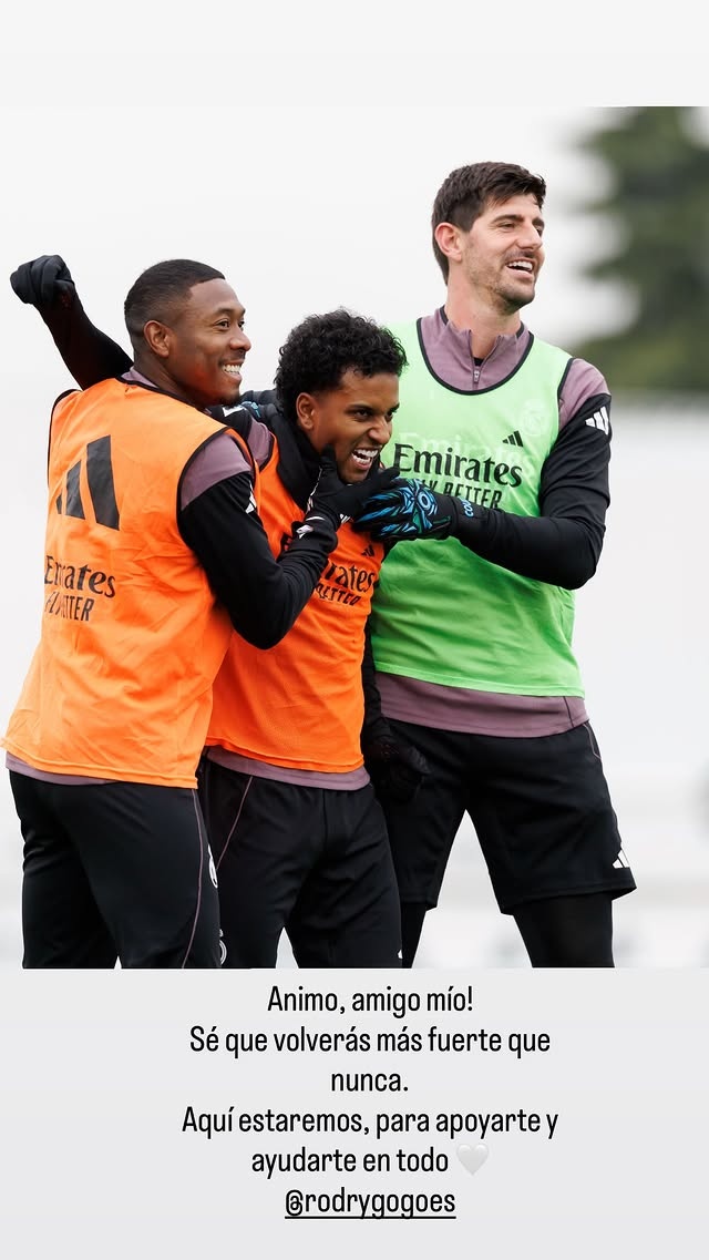 jrkan直播-库尔图瓦祝福罗德里戈：加油，我的朋友！我们都会支持你，帮助你